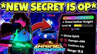 NEW Evolved SECRET GRAND AETHER KNIGHT IS OP UPDATE 4 | ANIME DEFENDERS