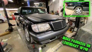 Mercedes W140 S600 Brand New Grille & Problems with Rear Hydraulic Suspension. Worn Shock Bushing
