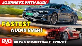 The evolution of Audi’s fastest | Audi R8 V8 & V10 meets RS e-tron GT | Branded Content | @evoIndia