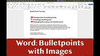 Microsoft Word: Using Images for Bulletpoints