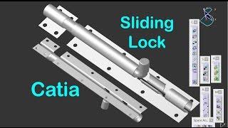 Catia v5 | Tutorial for Beginners | Sliding Lock Design | Technical MMS