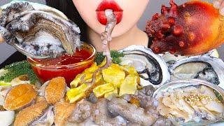 ASMR RAW SEAFOOD 뿔소라, 멍게회, 낙지회, 전복회, 석화, 바다포도 먹방 *OCTOPUS, OYSTER, ABALONE EATING SOUNDS MUKBANG