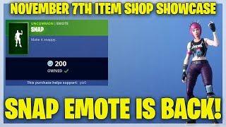 Fortnite Item Shop SNAP EMOTE IS BACK! [November 7th, 2018] (Fortnite Battle Royale)