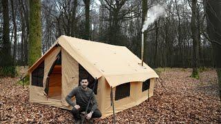Inflatable 'House' with Woodstove: Camping in Largest Tent I own