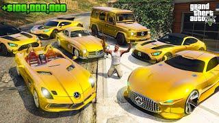 GTA 5 - Stealing $100,000,000 Super Gold Mercedes Cars with Franklin!  (GTA V Real Life Cars #3)