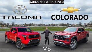 MIDSIZE TRUCK BATTLE! -- NEW 2024 Toyota Tacoma vs. Chevy Colorado: Comparison