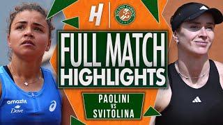 Jasmine Paolini vs Elina Svitolina - FULL Match Highlights - Fourth Round | Roland Garros 2025