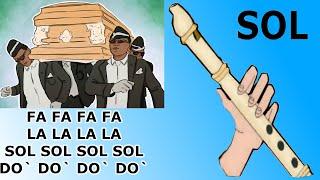Meme ataud, flauta dulce fácil, tutorial con animación, coffin dance meme, easy flute recorder