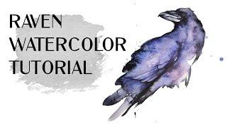 Watercolor Raven Tutorial - Loose Watercolors with Details