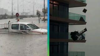 Улицы превратились в реки, автомобили плавают в воде. Мощный шторм обрушился на ОАЭ