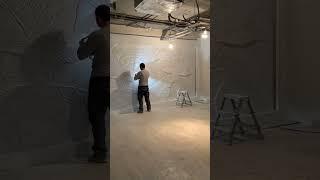 3D рисунок из гипса своими руками #дизайн #безвоздушнаяпокраска