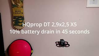 DJI avata prop volume comparison - original props vs hqprop 2,9x2,5 x5