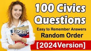 [2024 Version]  U.S. Citizenship Official USCIS 100 Civics Questions Random Order