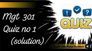 MGT301 || QUIZ NO 1 || PRINCIPLE OF MARKETING