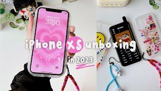  iPhone XS unboxing in 2023 (silver) + accessories 