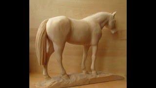 Wood carving sculpture "Arabian horse"