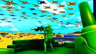 Can Army Men Hold HARBOR WALLS vs BOMBING RUN?! - Attack on Toys