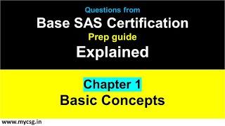 Chapter 01 : Base SAS Certification - Basic Concepts