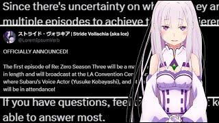 Re Zero Season 3 Episode 1 Confirmed to be 90 Minutes Long and Its Already Finished