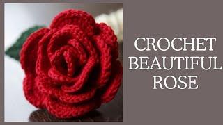 PERFECT, GORGEOUS Crochet Rose Flower | flor rosa de crochê | ganchillo| fleur de rose au crochet