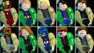All Avengers & Big Fig Hulk Characters Perform Hulk Transform Animation in LEGO Marvel's Avengers