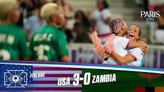 Highlights & Goles: USA vs Zambia 3-0 | Juegos Olímpicos París 2024 | Telemundo Deportes