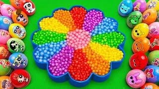 Satisfying ASMR | How to make Flower Bathtub by Mixing Floam SLIME in Rainbow Eggs CLAY Coloring