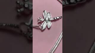 925 Sterling Silver Two Dragonfly Pendant Necklace For Women #shorts #earrings