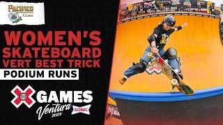 Pacifico Women’s Skateboard Vert Best Trick: Top 3 Runs | X Games Ventura 2024