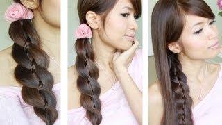 Unique 4 Strand Braid (Braid in Braid) Hairstyles for Medium Long Hair Tutorial