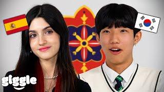 Korean Teens meet Beautiful Spanish Girl For the First Time!