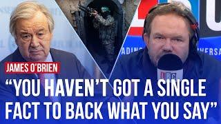 James O'Brien demands caller substantiates 'UN-funded Hamas tunnels' claim | LBC