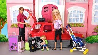 Barbie Doll Family Pack Their Suitcases for Vacation