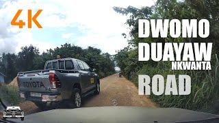 Dwomo Duayaw Nkwanta Road Drive in the Ahafo Region of Ghana 4K