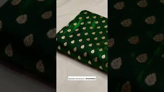 ️ Beautiful Bottle Green Colour Satin silk banarasi saree with copper zari weaving  ₹3600/- 