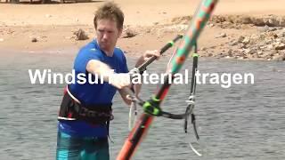 Windsurf-Tutorial: Material tragen