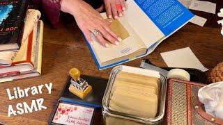 ASMR~Library chores (No talking) Checking in books, typing, book envelopes, dust jacket covering.