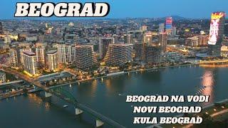 Beograd noćni video deo Novog Beograda i Beograda na vodi prikaz Kule Beograd