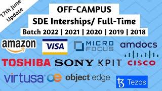 Latest Off Campus Drives | 2022 | 2021 | 2020 | 2019 | 2018 Batch | 17th June 2021 Update