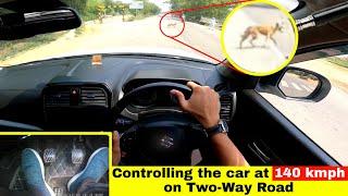 Part-2 | Brezza at 140 kmph Controlling the Car at high Speed on 2-Way Road | Overtaking |