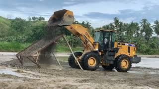 Sand and gravel river quarry