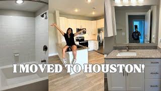 MOVING VLOG: I MOVED TO HOUSTON TX!! 16hour drive , solo move, deep clean my new apartment