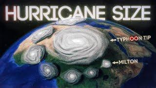 HURRICANE Size Comparison: 3D Simulated 2024