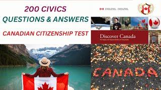 200 Civics [ MCQ ] Question & Answer for Canadian Citizenship Test Exam  2024.