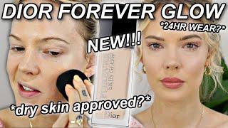 NEW DIOR FOREVER SKIN GLOW FOUNDATION | Review, Swatches, Up-close Shots, Wear Test on dry skin