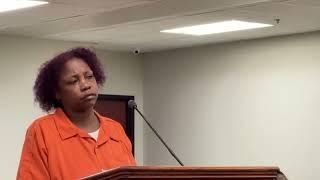 Murder suspect Chasiti Middleton listens as Orangeburg Municipal Judge Chasity Avinger reads the