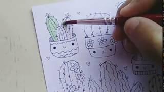 #WATERDOODLE : Kawaii Cactus - Watercolor Doodle