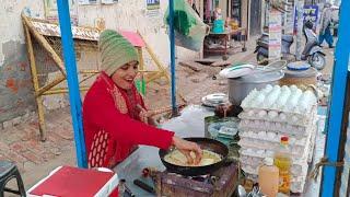 special omelette style Street food |  Amul butter Omelette Street food Indian style |