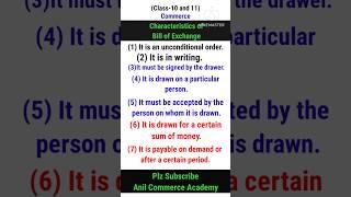 Characteristics of bill of exchange |#viral #shorts #commerce