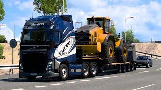 ETS.2 VOLVO FH 600 Loaded {Wheel Loader Volvo L250H (35t)} in Spain From a City Madrid TO Madrid